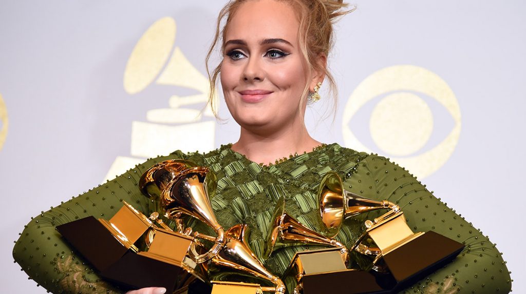 FOTO AFP. Adele fue la máxima ganadora de la edición 59