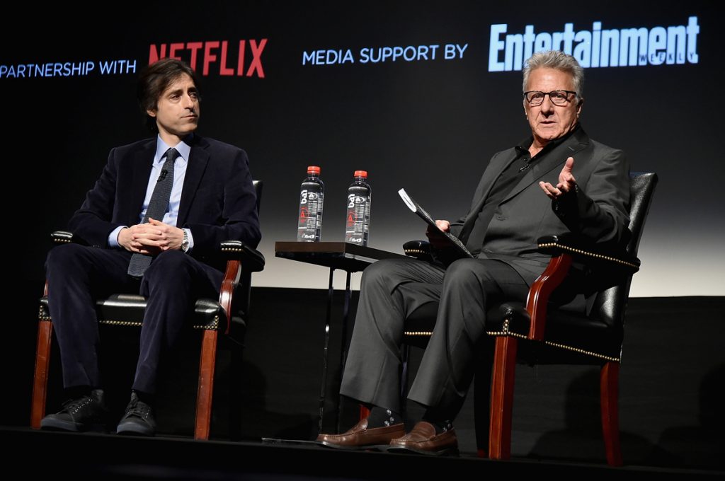 El director Noah Baumbach y Dustin Hoffman. Foto: AFP