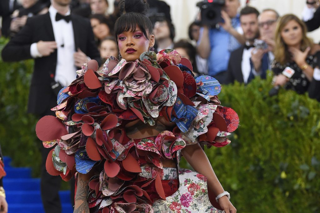 Rihanna attends The Metropolitan Museum of Art's Costume Institute benefit gala celebrating the opening of the Rei Kawakubo/Comme des Garçons: Art of the In-Between exhibition on Monday, May 1, 2017, in New York. (Photo by Evan Agostini/Invision/AP)