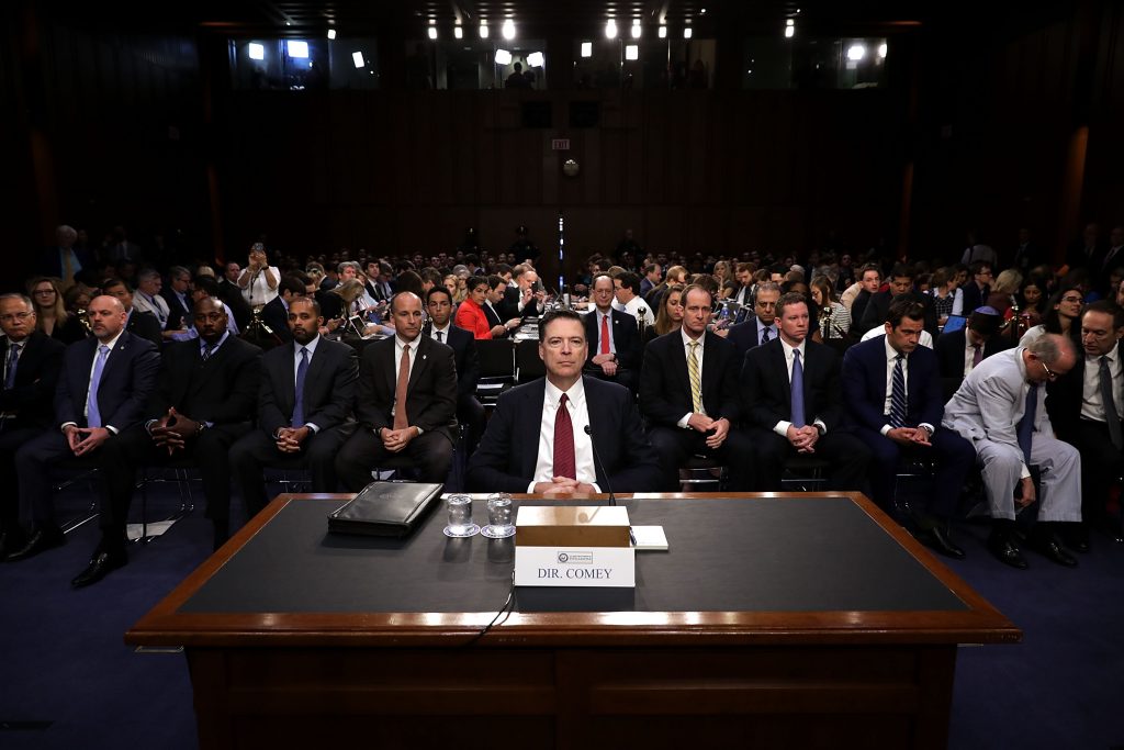 James Comey declara ante el Senado. Chip Somodevilla/Getty Images/AFP