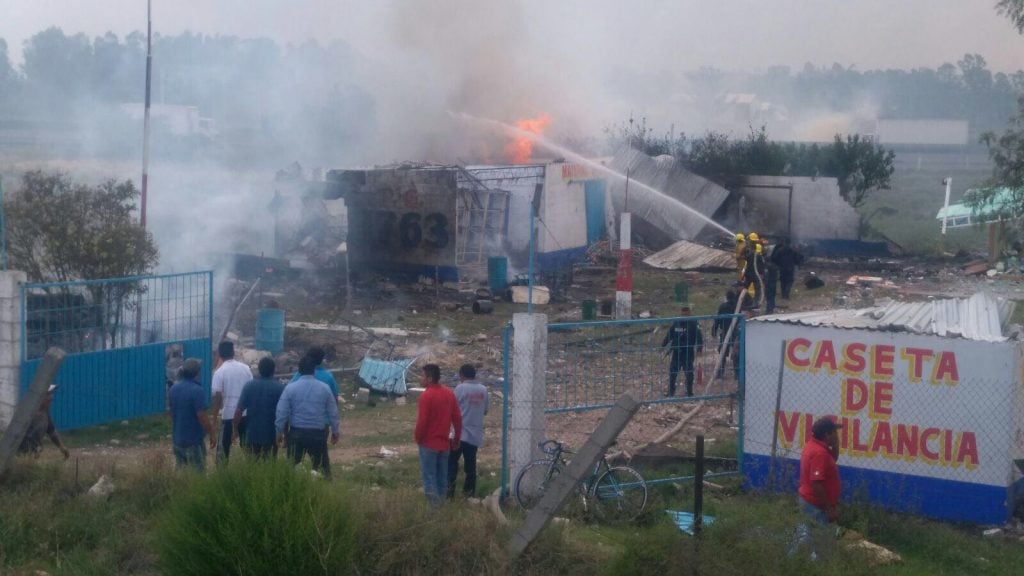 Imagen de la explosión en Zumpango. CUARTOSCURO.