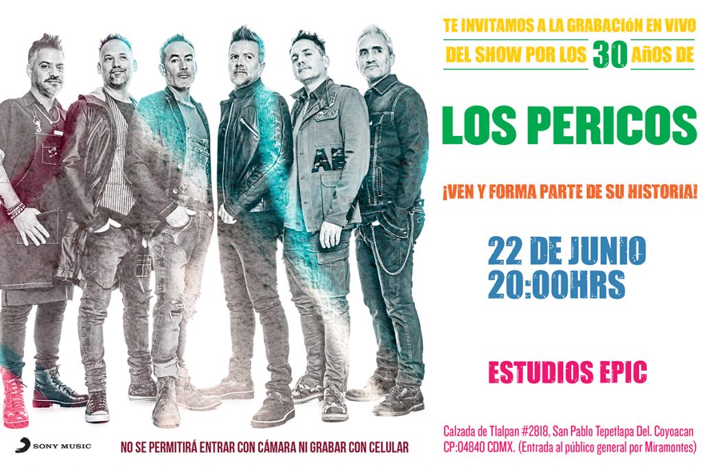 Te invitamos a la grabación en vivo con Los Pericos por sus 30 años