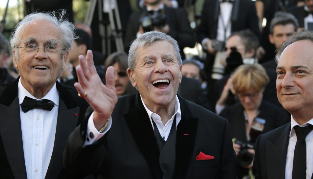 Kevin Pollak, Jerry Lewis, Michel Legrand. @AP