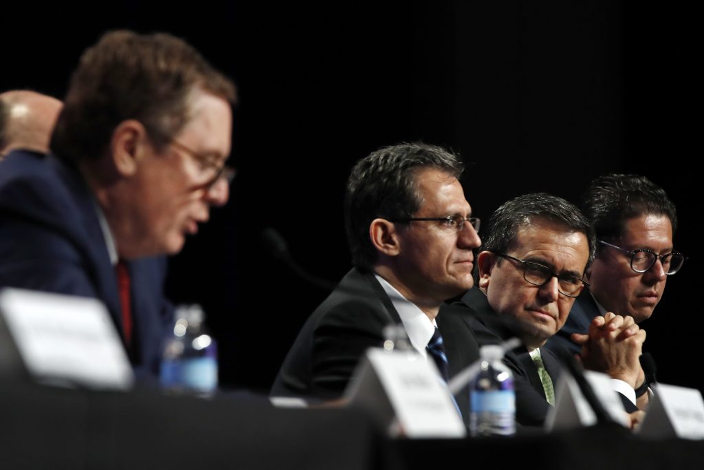 Robert Lighthizer, Kenneth Smith, Ildefonso Guajardo Villarreal, Juan Carlos Baker. @AP
