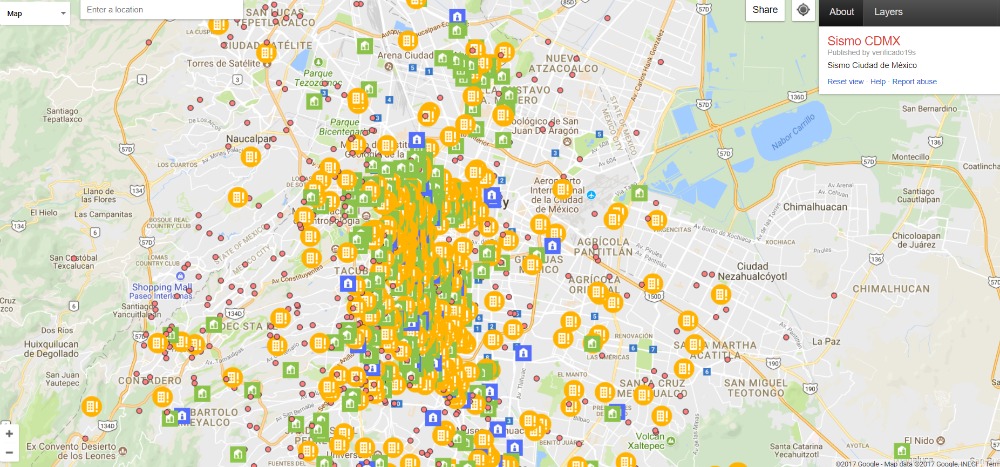 Google activa un mapa de información sobre daños, centros de acopio y albergues tras el sismo