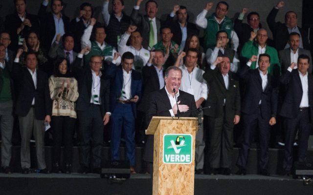 José Antonio Meade en la presentación de la plataforma electoral del Partido Verde Ecológista de México. Archivo. CUARTOSCURO.