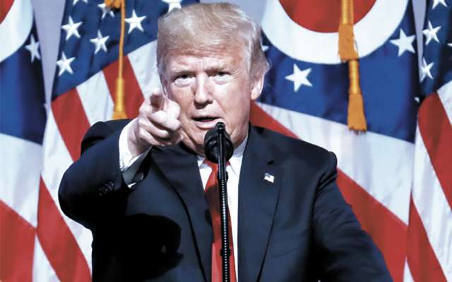 Trump estuvo ayer en una cena con sus partidarios en Columbus, Ohio. Foto: AP
