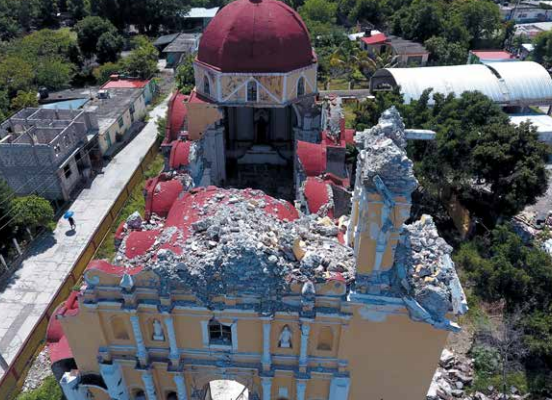 La iglesia de Atzala no ha mostrado avances en la
reconstrucción. FOTO: ENFOQUE