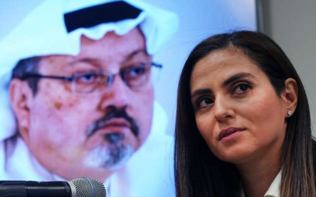 Sherine Tadros, jefa de la Oficina de Amnistía Internacional de Nueva York (ONU), habla durante una conferencia de prensa en las Naciones Unidas. Foto: AFP.