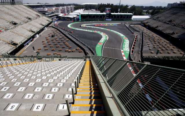 Vista del hipódromo de Hermanos Rodríguez en la Ciudad de México antes del Gran Premio de Fórmula 1 . Foto: AFP