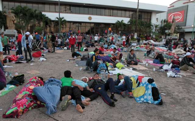 Caravana de Migrantes en Tapachula,Chiapas. Foto: AFP y Notimex