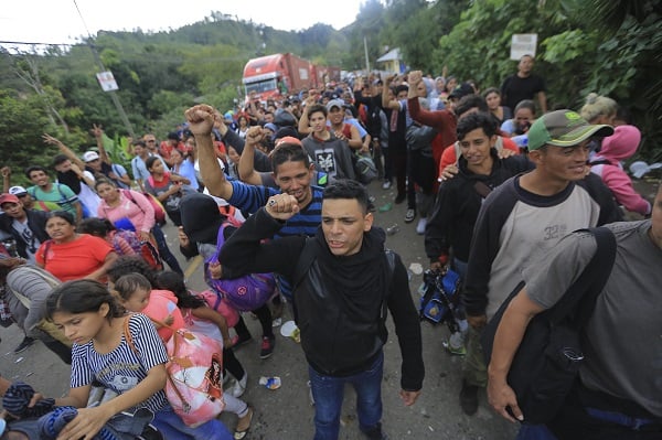La Caravana Migrante partió de San Pedro Sula (norte de Honduras) con el objetivo de llegar a Estados Unidos. Foto: EFE