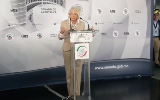 Conferencia de prensa de la senadora Olga Sánchez sobre su iniciativa para despenalizar el uso de la mariguana
