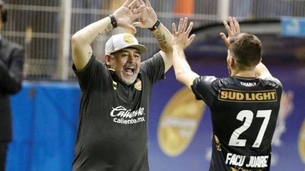 La aventura de Maradona seguirá por la ciudad de Culiacán, al frente de unos Dorados que buscan ser campeones. Foto: Especial