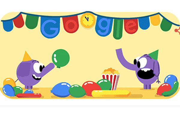 Dos elefantes protagonizan el divertido doodle. FOTO: ESPECIAL