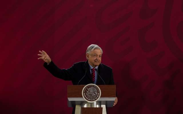 Andrés Manuel López Obrador, presidente de México, durante su conferencia de prensa. FOTO: CUARTOSCURO