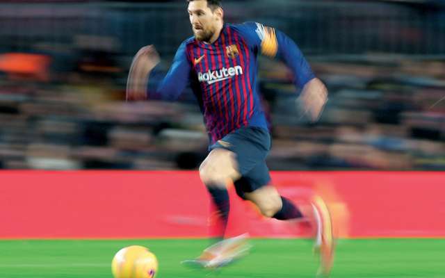 Ante el Eibar, Messi transformó un tanto –el octavo en las últimas cinco jornadas–, que le permitió alcanzar la cifra de 400 en Liga