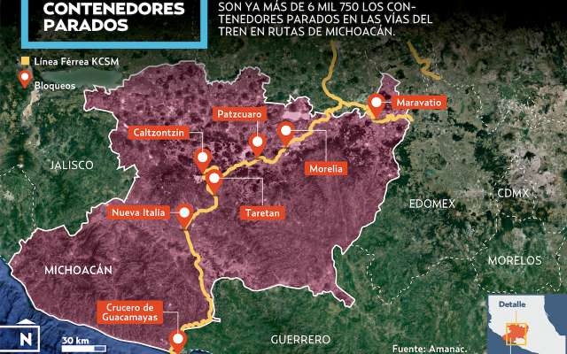 SON YA MÁS DE 6 MIL 750 LOS CONTENEDORES PARADOS EN LAS VÍAS DEL TREN EN RUTAS DE MICHOACÁN.