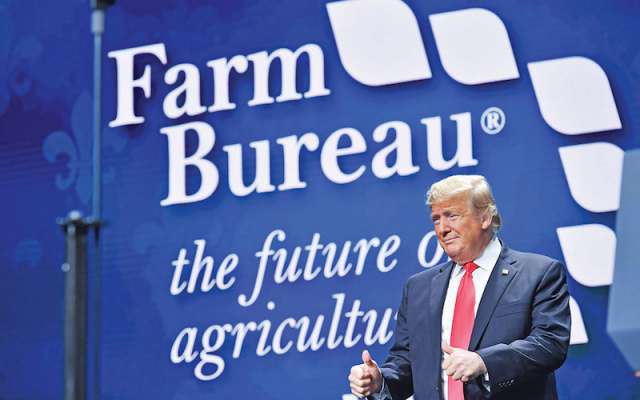 VISITA. Trump participó ayer en la convención anual de la American Farm Bureau Federation, en Nueva Orleans. Foto: AFP