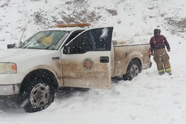 La nevada se registró los días 29 y 30 de diciembre. FOTO: GOBIERNO DE CHIHUAHUA