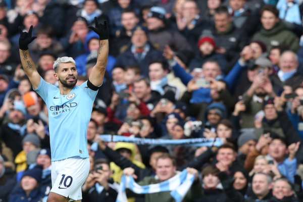 Con este escandaloso triunfo, el City recuperó el primer lugar en la liga. Foto: @aguerosergiokun