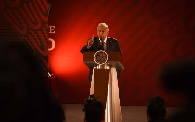 Andrés Manuel López Obrador, presidente de México, durante su conferencia matutina. FOTO: CUARTOSCURO