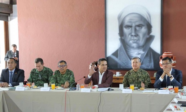Aureoles Conejo participó en la reunión de trabajo de la Mesa de Coordinación Estatal para la Construcción de la Paz. Foto: Especial