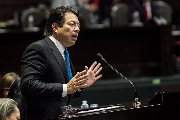 El consenso con el que se aprobó, es el arma de más alto poder con la que estamos dotándola para enfrentar el reto de la inseguridad, expresó Mario Delgado a través de su cuenta de Twitter. Foto: Cuartoscuro