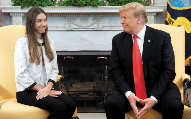 Trump recibió ayer a la esposa del presidente encargado de Venezuela, Fabiana Rosales. FOTO: AP