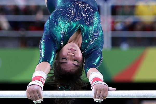 Alexa Moreno Medina en competencias internacionales de gimnasia. FOTO: NOTIMEX