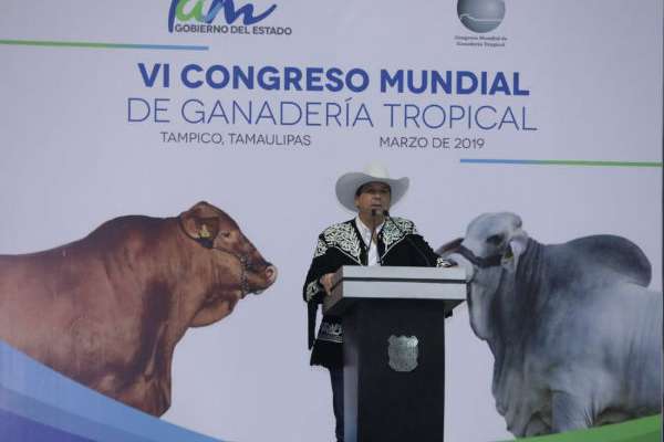 APERTURA. El mandatario, durante la inauguración del Congreso Mundial de Ganadería. Foto: Especial