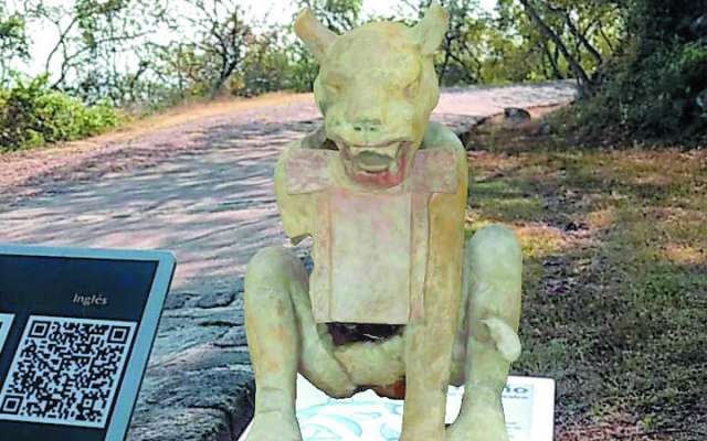 PIEZAS. El Jaguar
descarnado es una de las piezas que puede verse en realidad aumentada. Foto: Cortesía