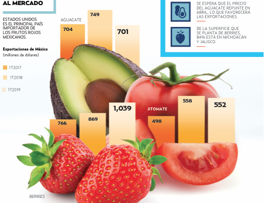 Los frutos rojos también ganaron terreno al jitomate, cuyas ventas bajaron