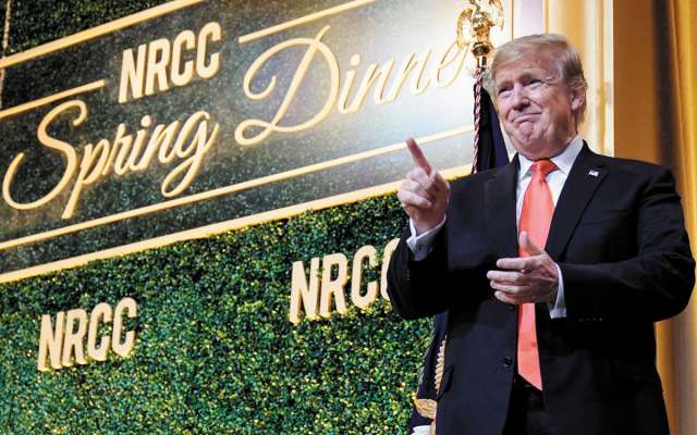 Trump habló en la cena anual de primavera del Comité del Congreso Nacional Republicano. FOTO: REUTERS