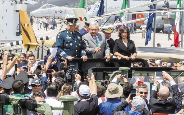 El presidente López Obrador inauguró la tercera Feria Aeroespacial México 2019.FOTO: ESPECIAL