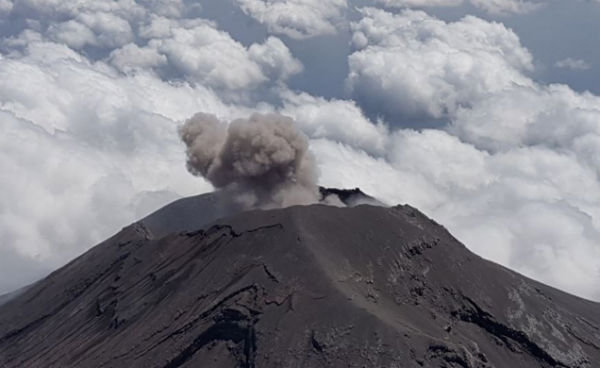 Liberación de gases, vista desde un sobrevuelo al