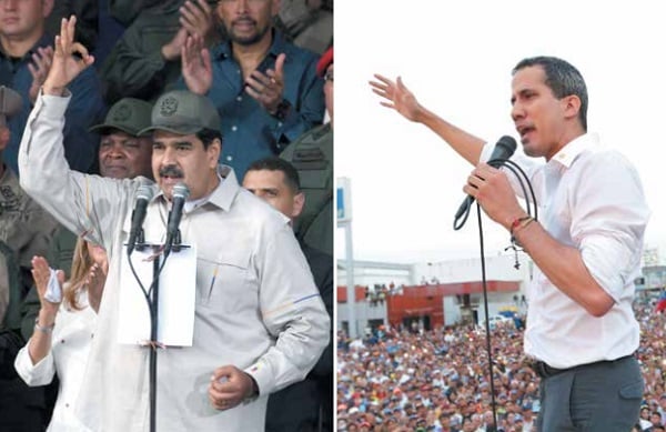 APOYOS. Maduro pidió a sus milicias producir alimentos; Guaidó llamó a seguir con la presión en las calles. Foto: AFP Y AP