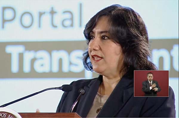 Las búsquedas de los funcionarios en la plataforma se puede realizar a través del nombre y apellidos, o por entidad federativa o por dependencia o institución, según explicó la encargada de la Función Pública.