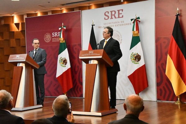 El canciller de México se reunió con el ministro de Relaciones Exteriores de Alemania, Heiko Maas. Foto: @SRE_mx
