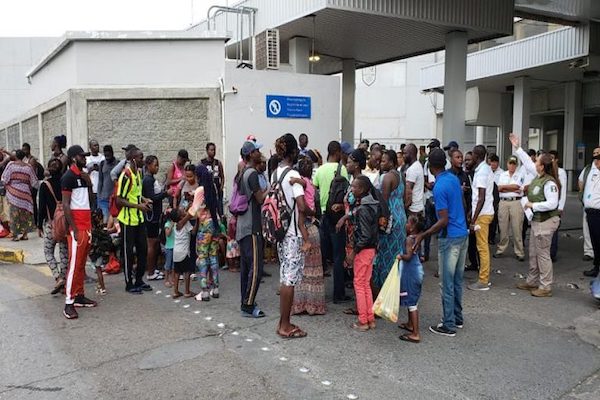 Protesta de migrantes africanos