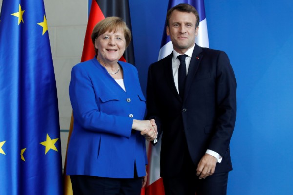 Emmanuel Macron y Angela Merkel