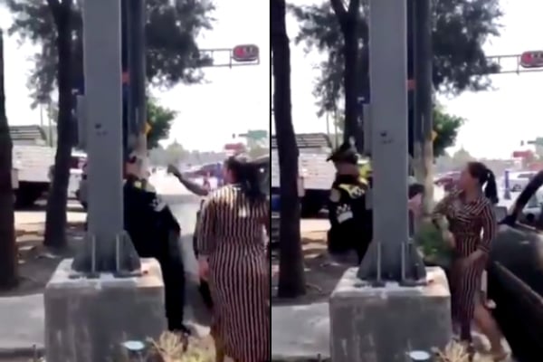 Escupen a policía en la CDMX/ Captura de pantalla