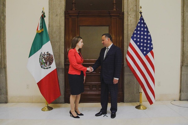 A través su cuenta de Twitter, Nieto Castillo agradeció a Sigal Mandelker por la reunión de trabajo sostenida esta mañana. Foto: Especial