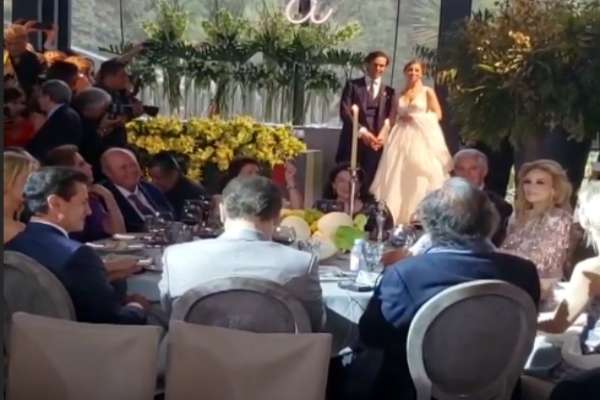 Peña Nieto y Tania Ruiz en la boda de Mar Collado.