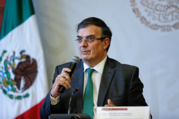 El Canciller durante conferencia de prensa. Foto: Nayeli Cruz.
