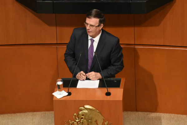 El Canciller acudió a la Comisión Permanente del Congreso de la Unión. Foto: Daniel Ojeda.
