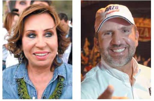 Sandra Julieta Torres Casanova y Roberto Arzú se perlan para la segunda vuelta electoral por la Presidencia. Foto: AP