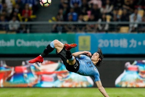 Nicolás Lodeiro, Edinson Cavani, Luis Suárez y Arturo Mina, en contra, fueron los autores de los tantos para los dirigidos por Oscar Tabárez. Foto Especial
