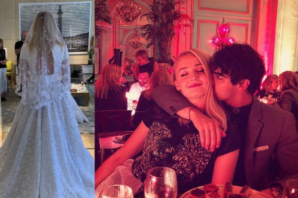 vestido de novia de sophie turner para boda con joe jonas