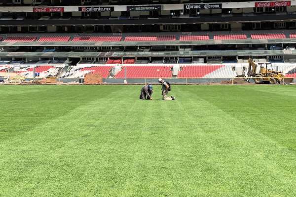 IMPECABLE. Así luce la cancha del dos veces coloso mundialista. Foto: @LAURETTILUIS